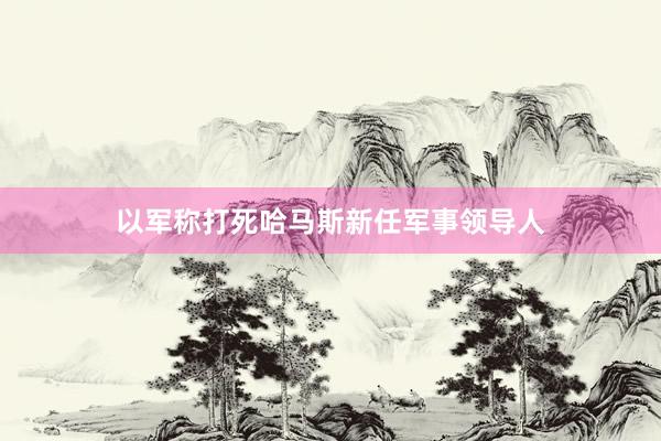以军称打死哈马斯新任军事领导人