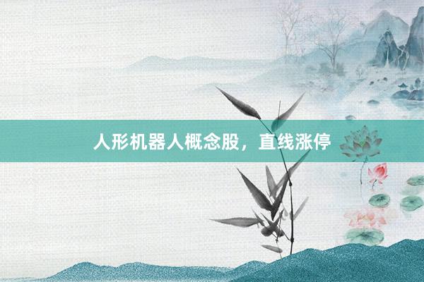 人形机器人概念股，直线涨停