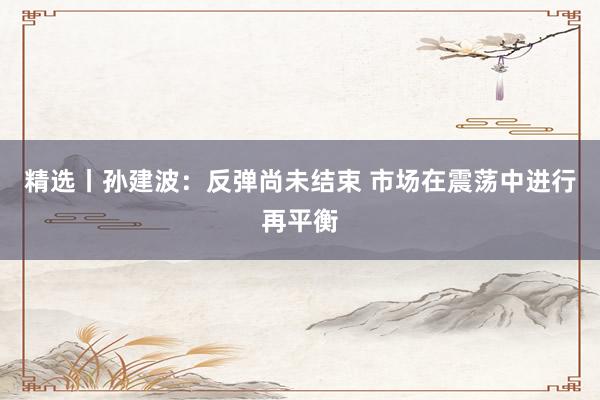 精选丨孙建波：反弹尚未结束 市场在震荡中进行再平衡