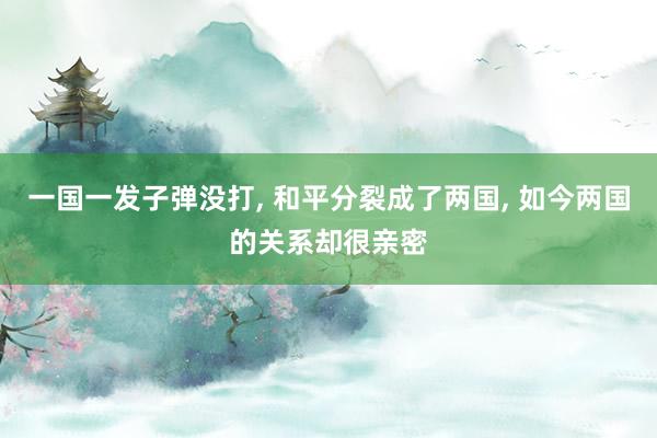 一国一发子弹没打, 和平分裂成了两国, 如今两国的关系却很亲密