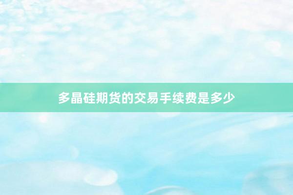 多晶硅期货的交易手续费是多少