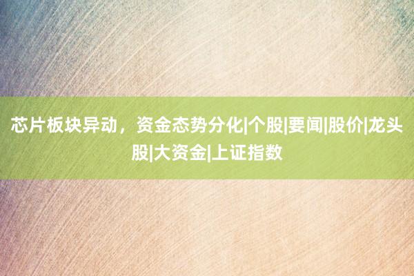 芯片板块异动，资金态势分化|个股|要闻|股价|龙头股|大资金|上证指数