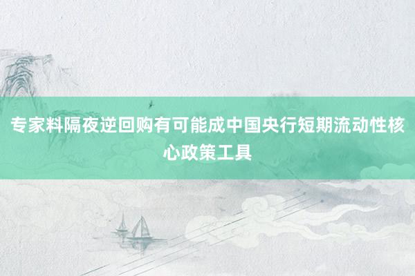 专家料隔夜逆回购有可能成中国央行短期流动性核心政策工具