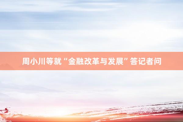 周小川等就“金融改革与发展”答记者问