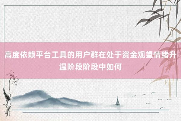 高度依赖平台工具的用户群在处于资金观望情绪升温阶段阶段中如何