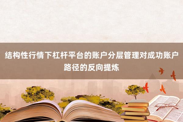结构性行情下杠杆平台的账户分层管理对成功账户路径的反向提炼