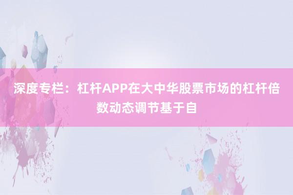 深度专栏：杠杆APP在大中华股票市场的杠杆倍数动态调节基于自