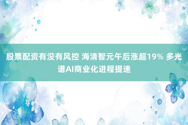 股票配资有没有风控 海清智元午后涨超19% 多光谱AI商业化进程提速