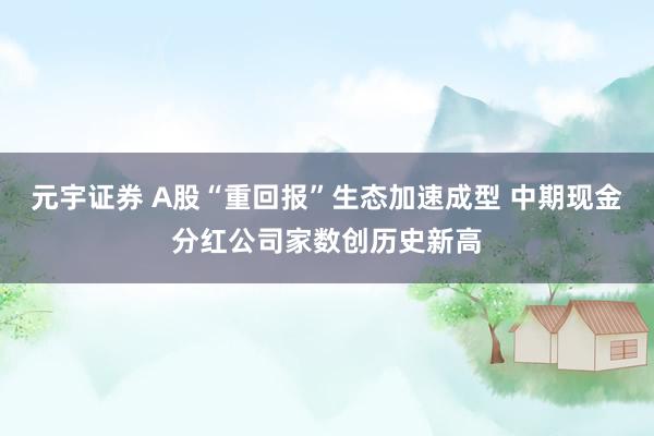 元宇证券 A股“重回报”生态加速成型 中期现金分红公司家数创历史新高