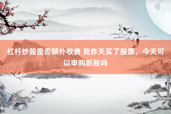 杠杆炒股是否额外收费 我昨天买了股票，今天可以申购新股吗