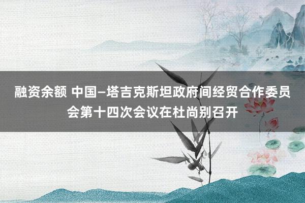 融资余额 中国—塔吉克斯坦政府间经贸合作委员会第十四次会议在杜尚别召开
