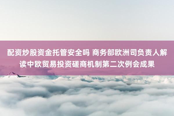 配资炒股资金托管安全吗 商务部欧洲司负责人解读中欧贸易投资磋商机制第二次例会成果